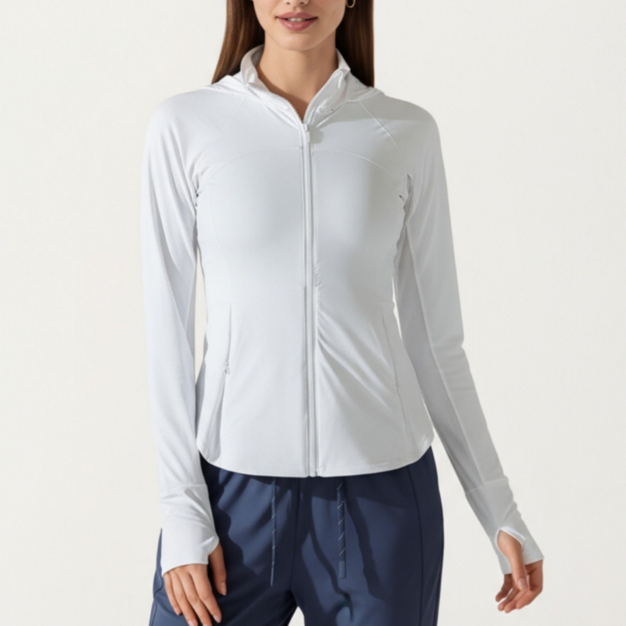Anna-Kaci Active Women's Full Zip Long Sleeve Active Jacket with Fitted Silhouette and High Neck