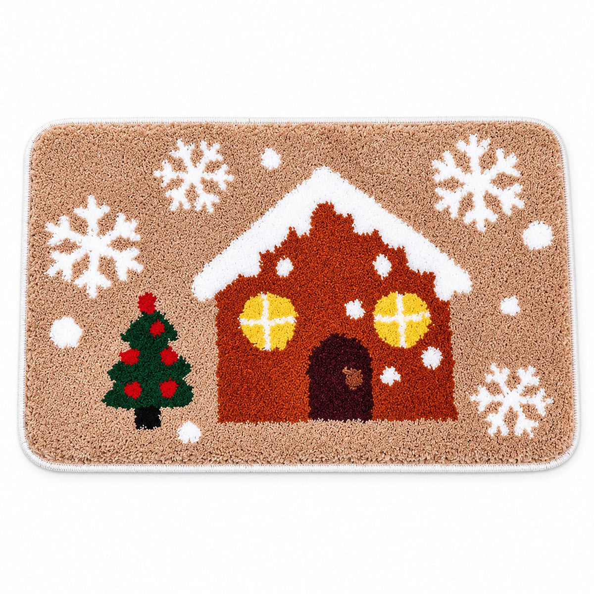 Christmas Icon Tufted Bath Rug with Nonslip Backing 15.7 x 23.6 in