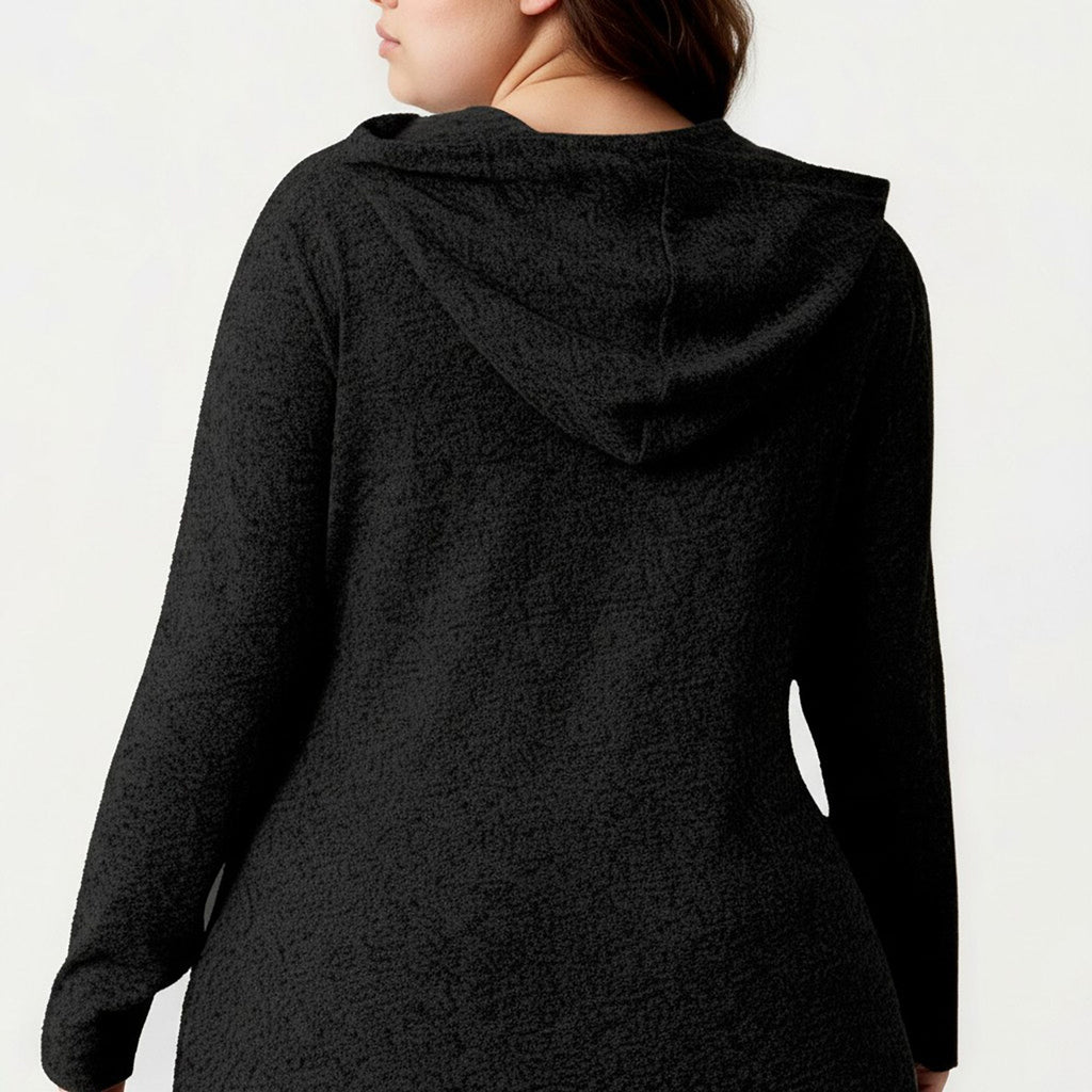 Anna-Kaci Women's Plus Size Long Sleeve Hooded Maxi Dress with Relaxed Fit Silhouette and Soft Flowy Hem