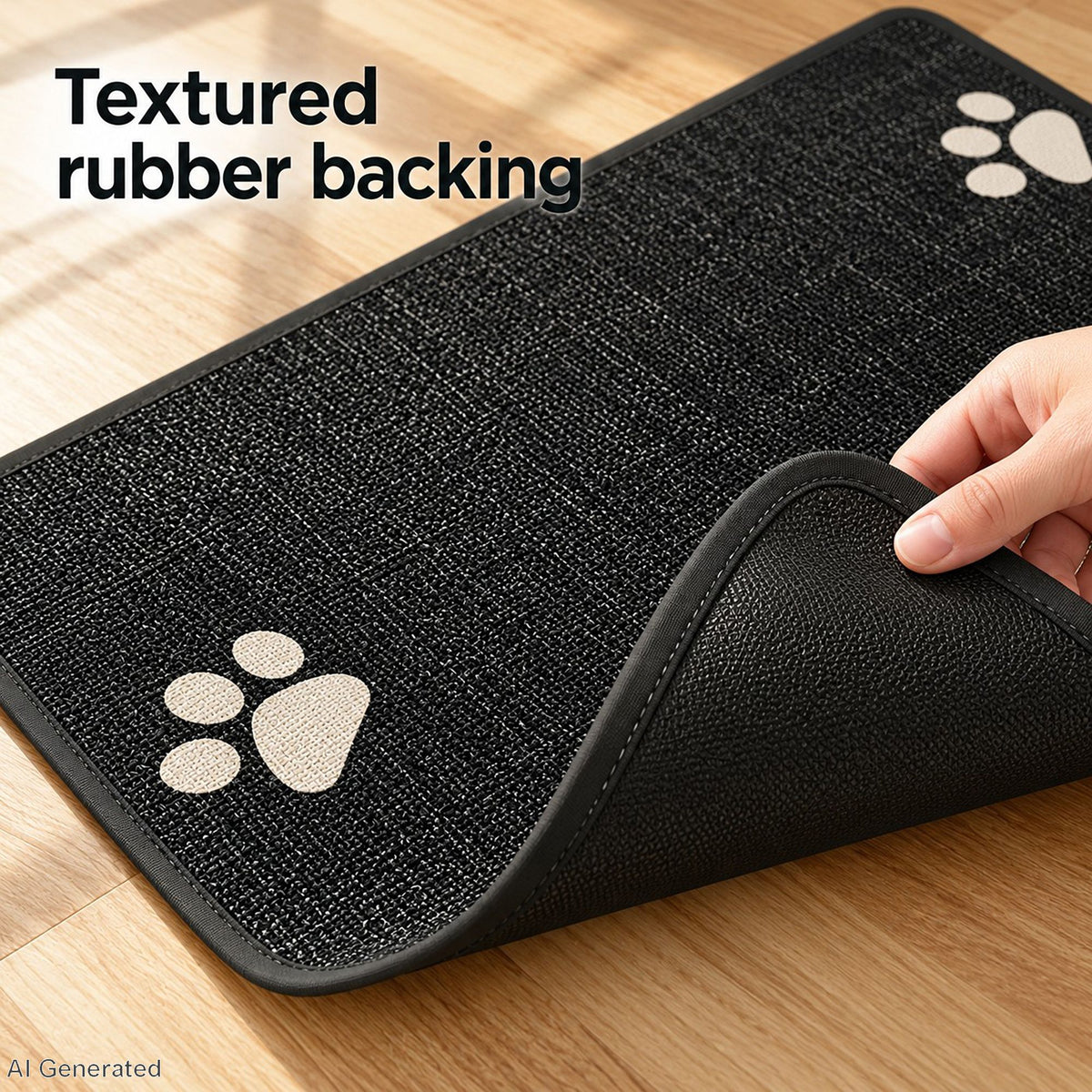 Absorbent Paw Print Pet Mat with Non Slip Backing