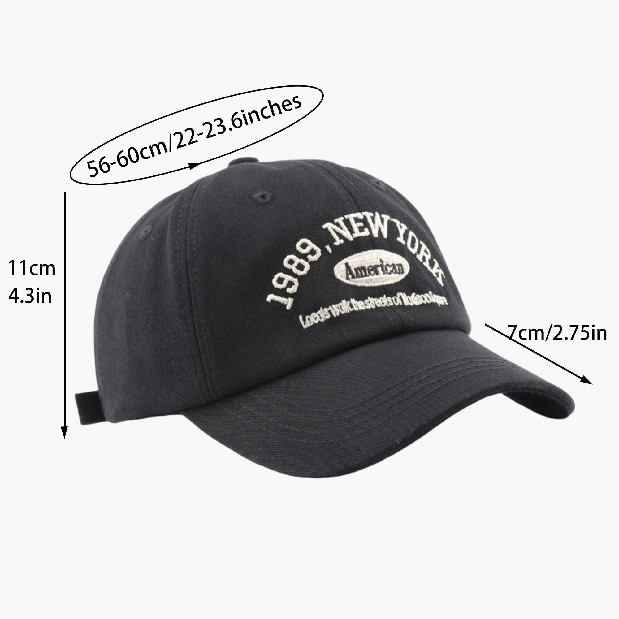 Anna-Kaci Cotton Baseball Cap with Embroidered Lettering Adjustable Strap Back
