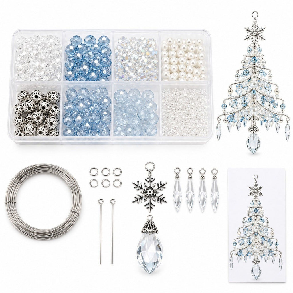 DIY Christmas Tree Beaded Ornament Decor