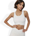 Scoop Neck Sports Bra with Crisscross Hem Detail