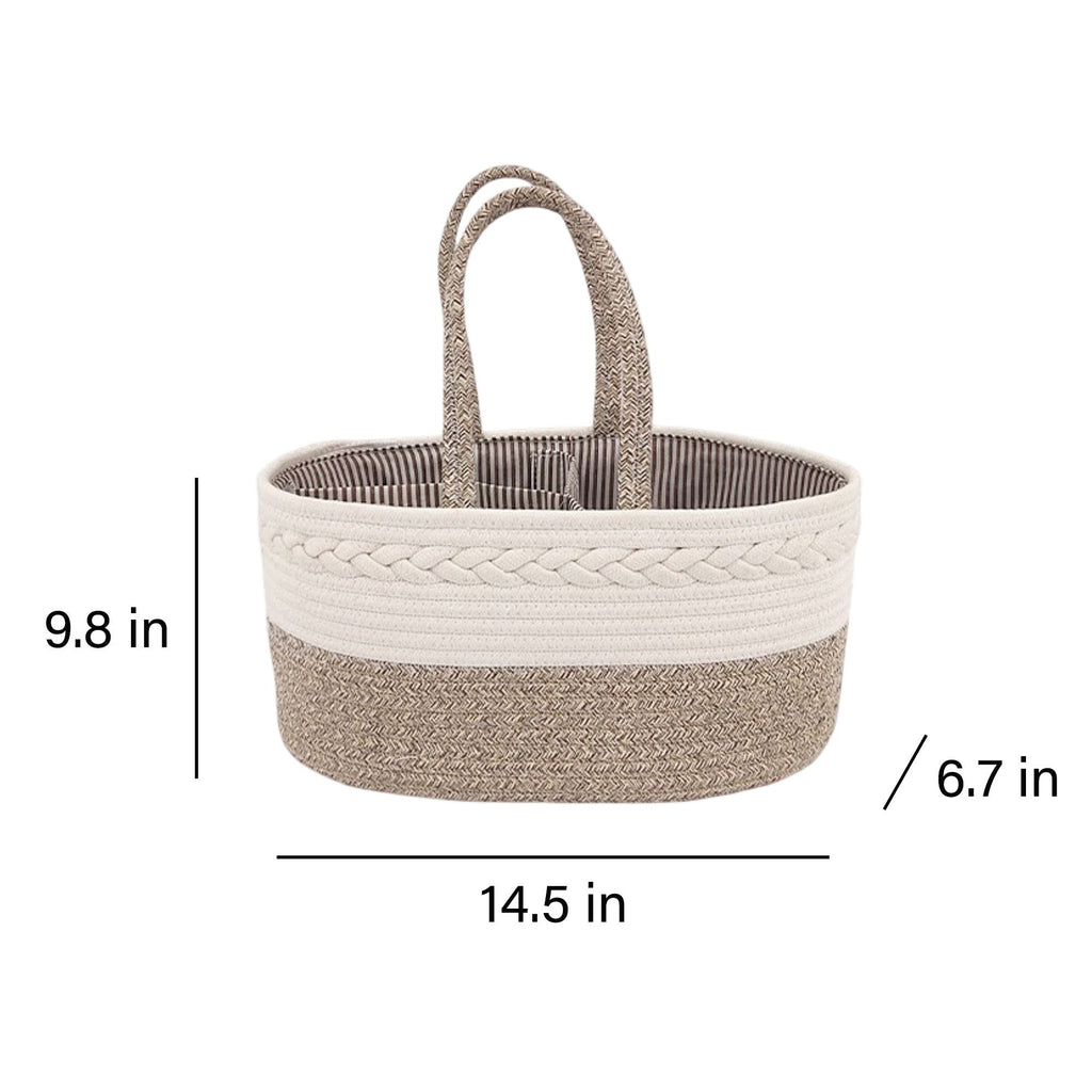 Woven Rope Storage Basket Organizer Bin Soft Cotton Basket for Nursery Shelves Closet Organization