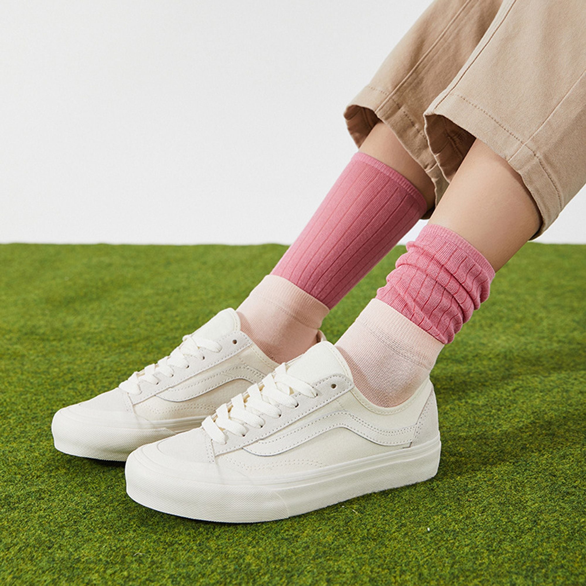 Anna-Kaci Women's Ribbed Crew Socks 3-Pack Soft Cotton Knit Breathable Casual Everyday Fit