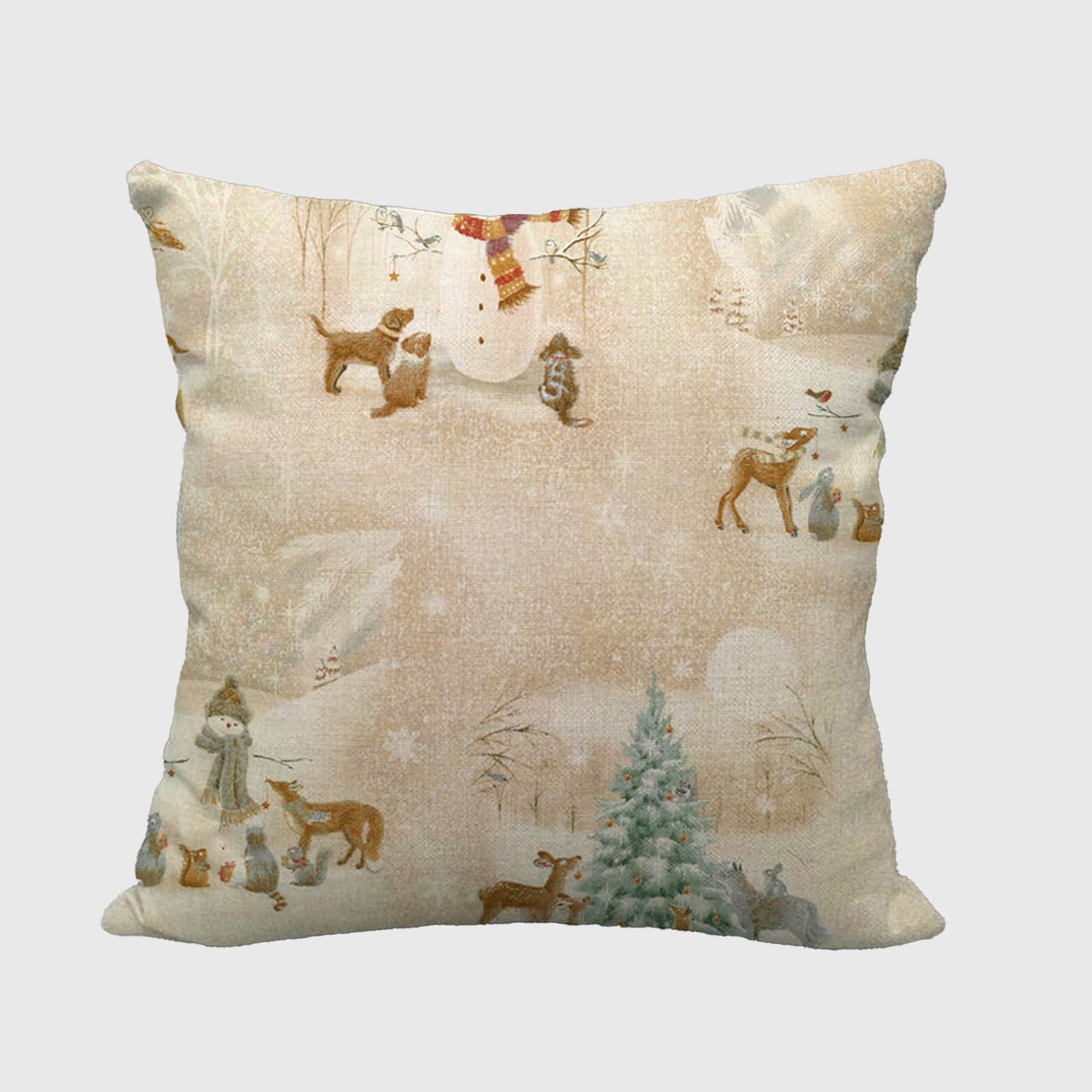 Anna-Kaci Vintage Winter Throw Comfortable Pillow Cover 18x18in