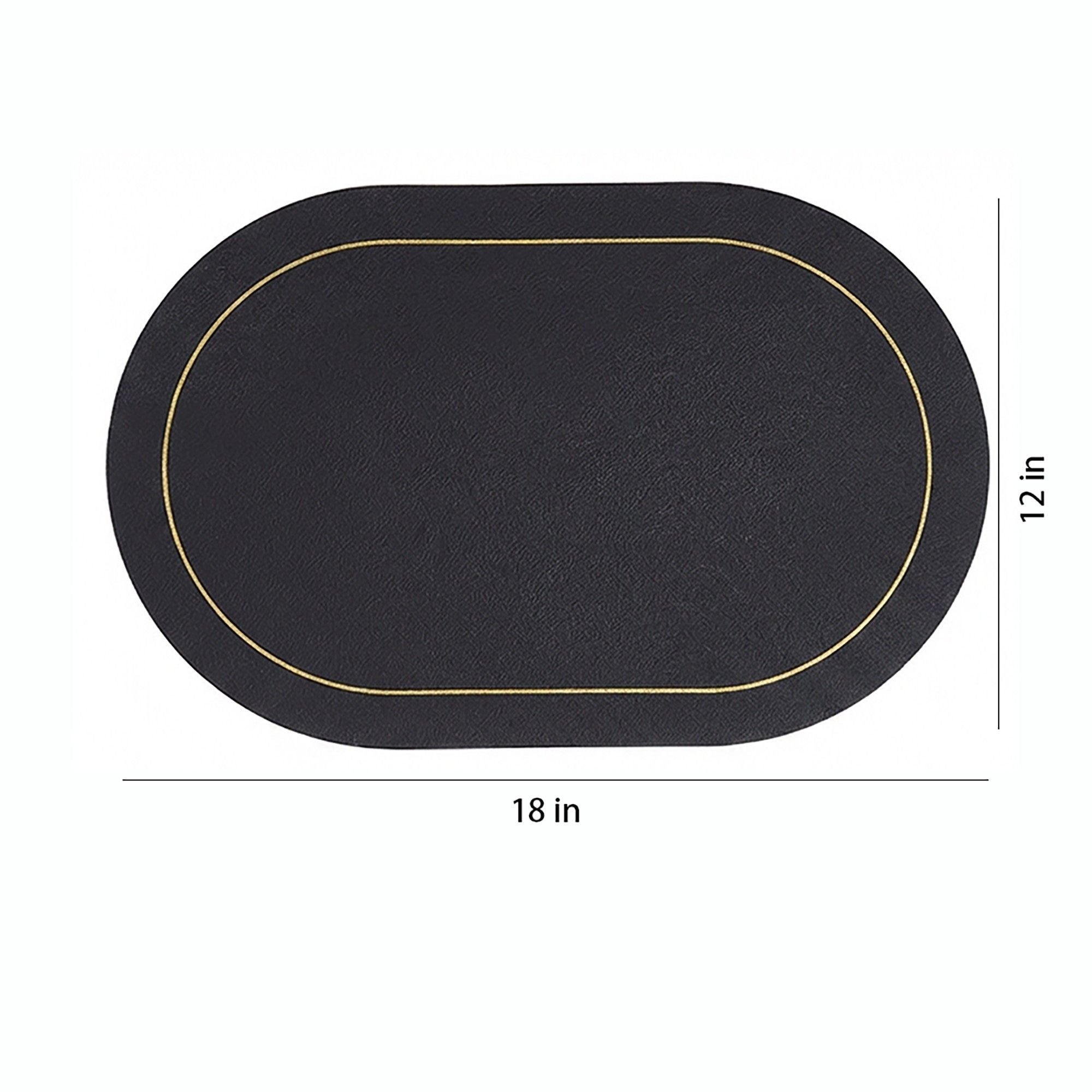 6 Piece Oval Faux Leather Placemat Set Waterproof Heat Resistant Table Mats