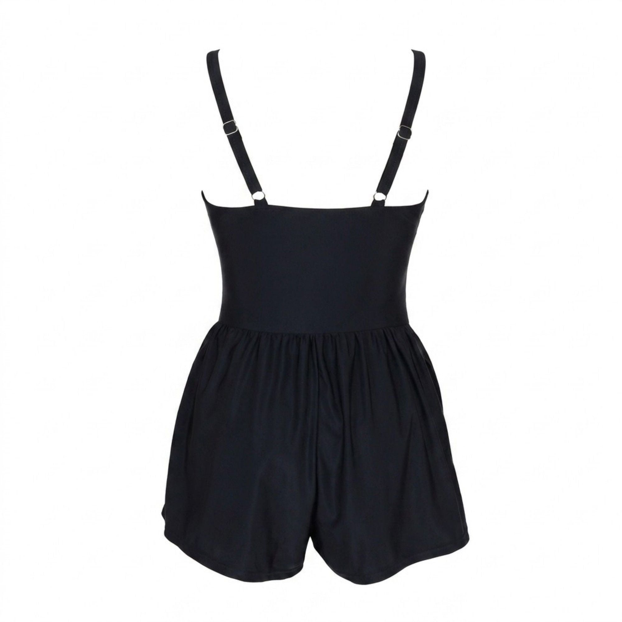 Anna-Kaci Swim Womens One Piece Swim Romper with Wrap V Neck Cross Front Bodice Adjustable Straps and Attached Shorts