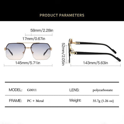 Anna-Kaci Women's Chic Trimmed Octagon Polarized Sunglasses UV400 Protection