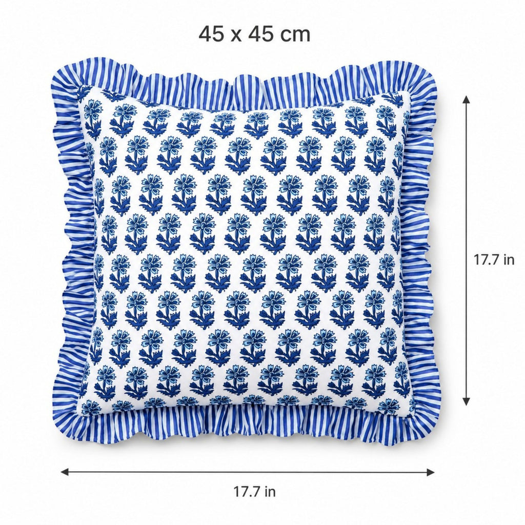 2 Pack Floral Lattice Ruffle Decorative Throw Pillow Covers