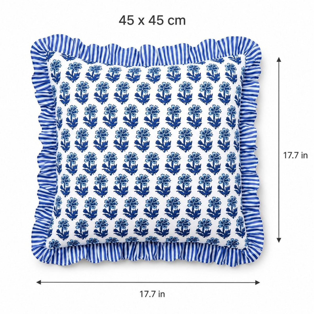 2 Pack Floral Lattice Ruffle Decorative Throw Pillow Covers