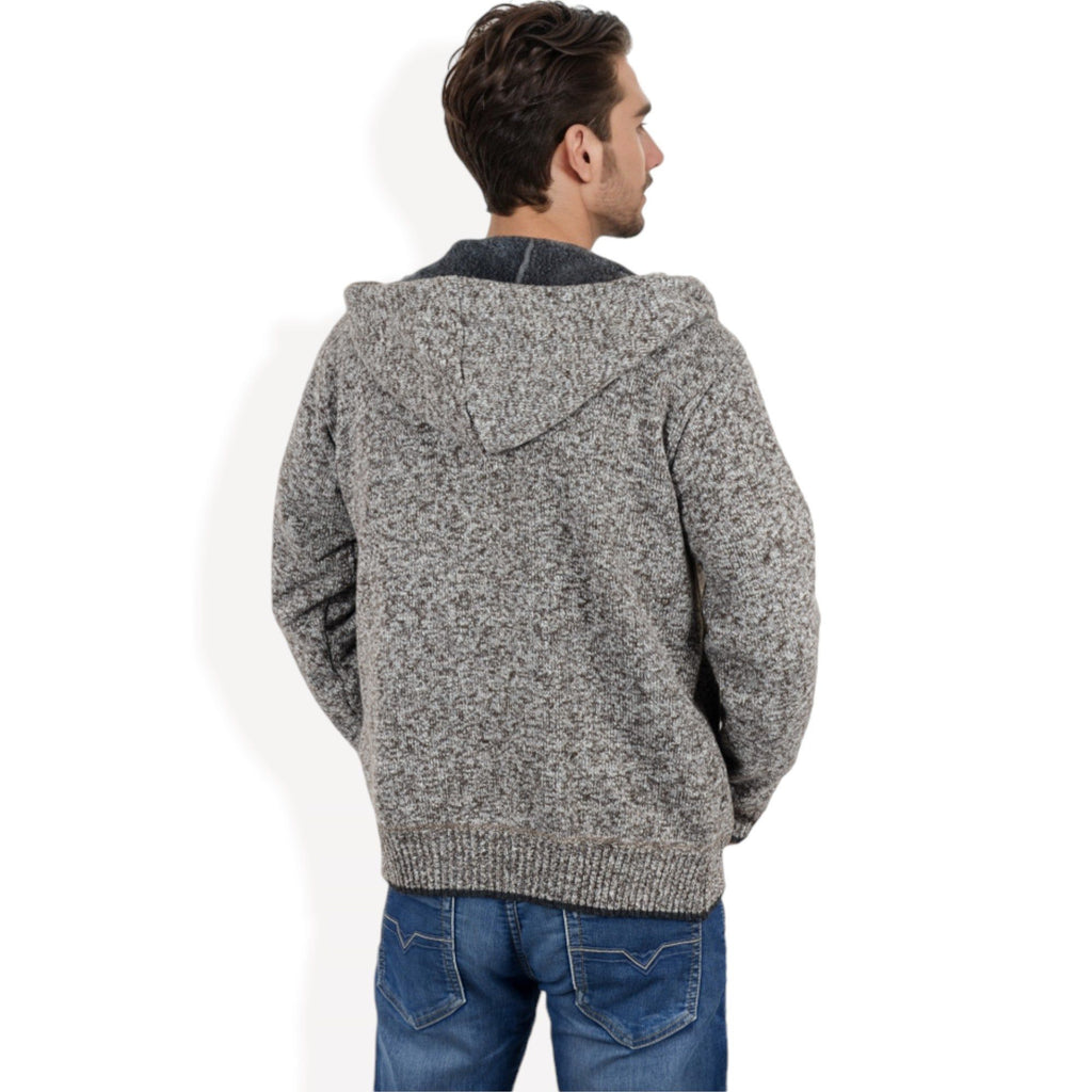 Anna-Kaci Men's Zip-Up Hooded Fleece Jacket with Adjustable Drawstrings and Front Pockets