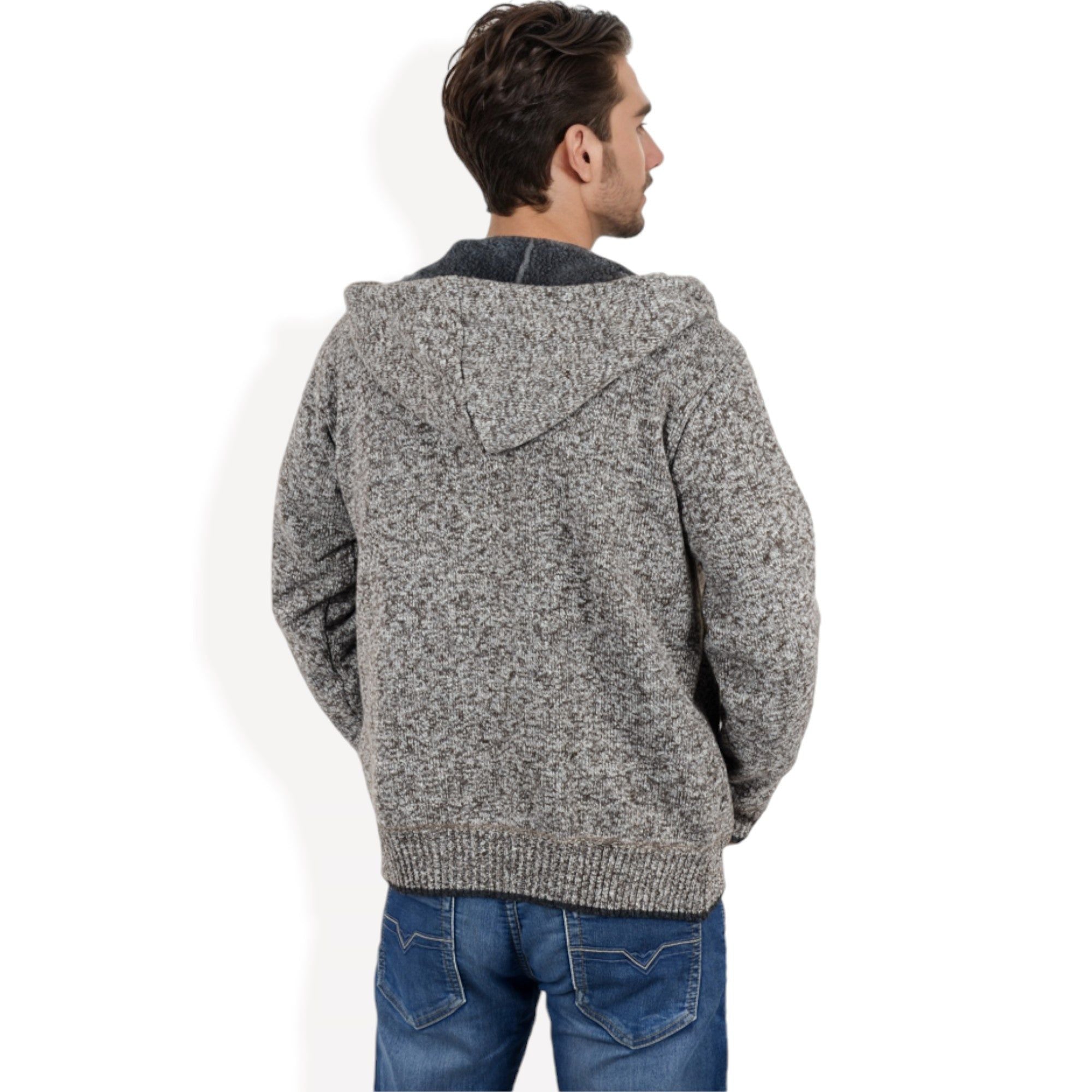 Anna-Kaci Men's Zip-Up Hooded Fleece Jacket with Adjustable Drawstrings and Front Pockets