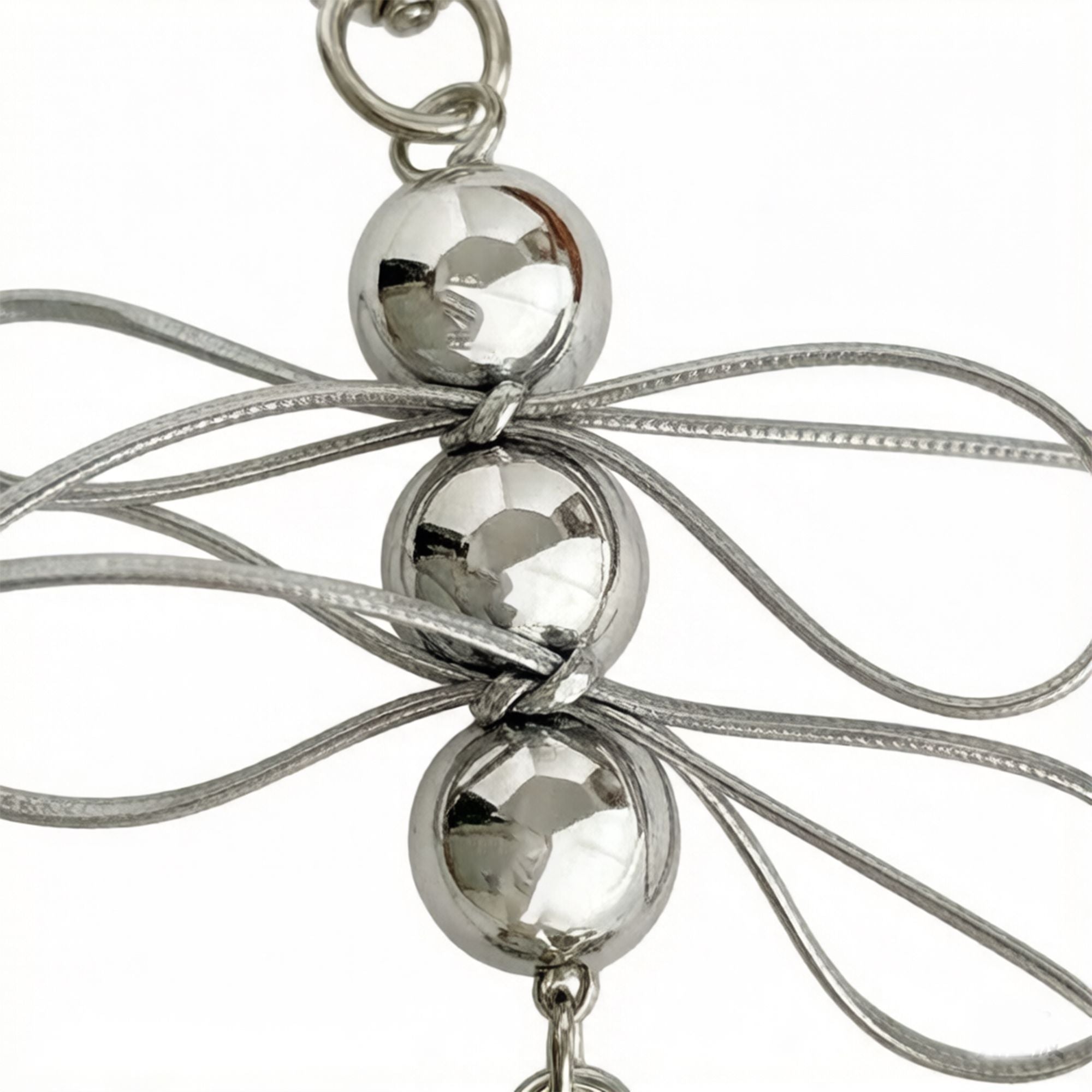 2 Pack Heart Charm Keychain with Bow Accent Bead Detail Clip and Key Ring Bag Accessory