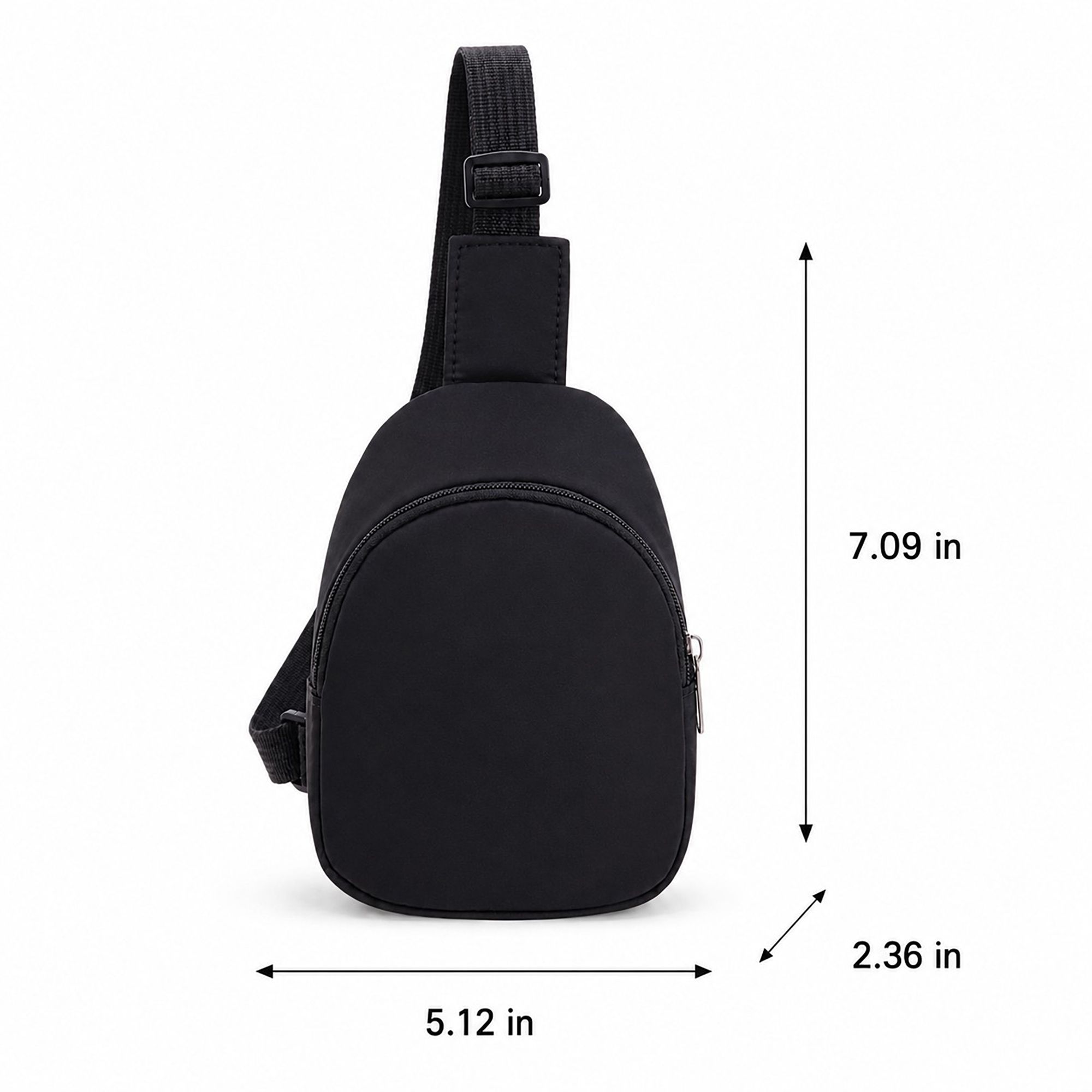 Adjustable Sling Bag with Front Zip Pocket for Travel