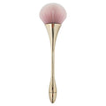 2 Piece Powder Makeup Brush Set with Soft Synthetic Bristles and Metallic Handle for Face Makeup