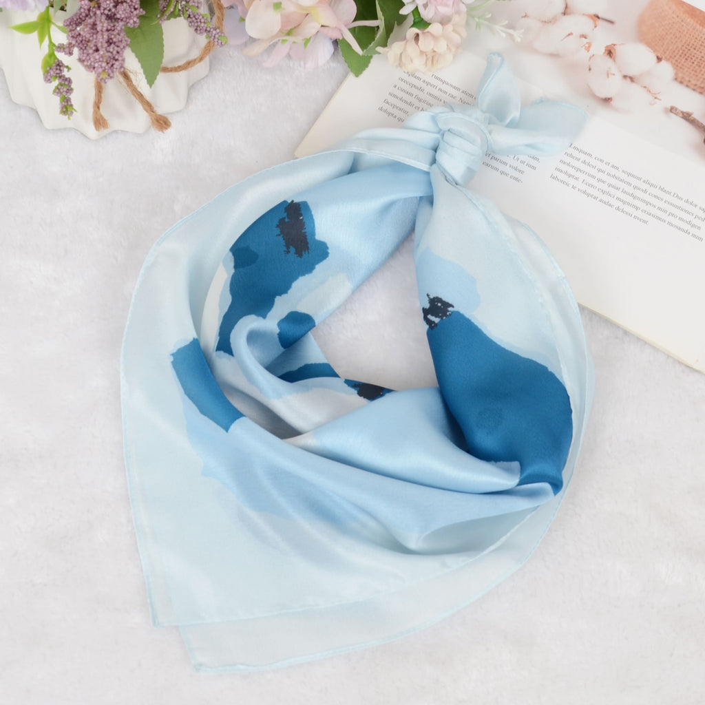 Anna-Kaci Silk Feeling Hair Scarf Small Square Satin Head Scarf Neckerchief Women 23 Inches