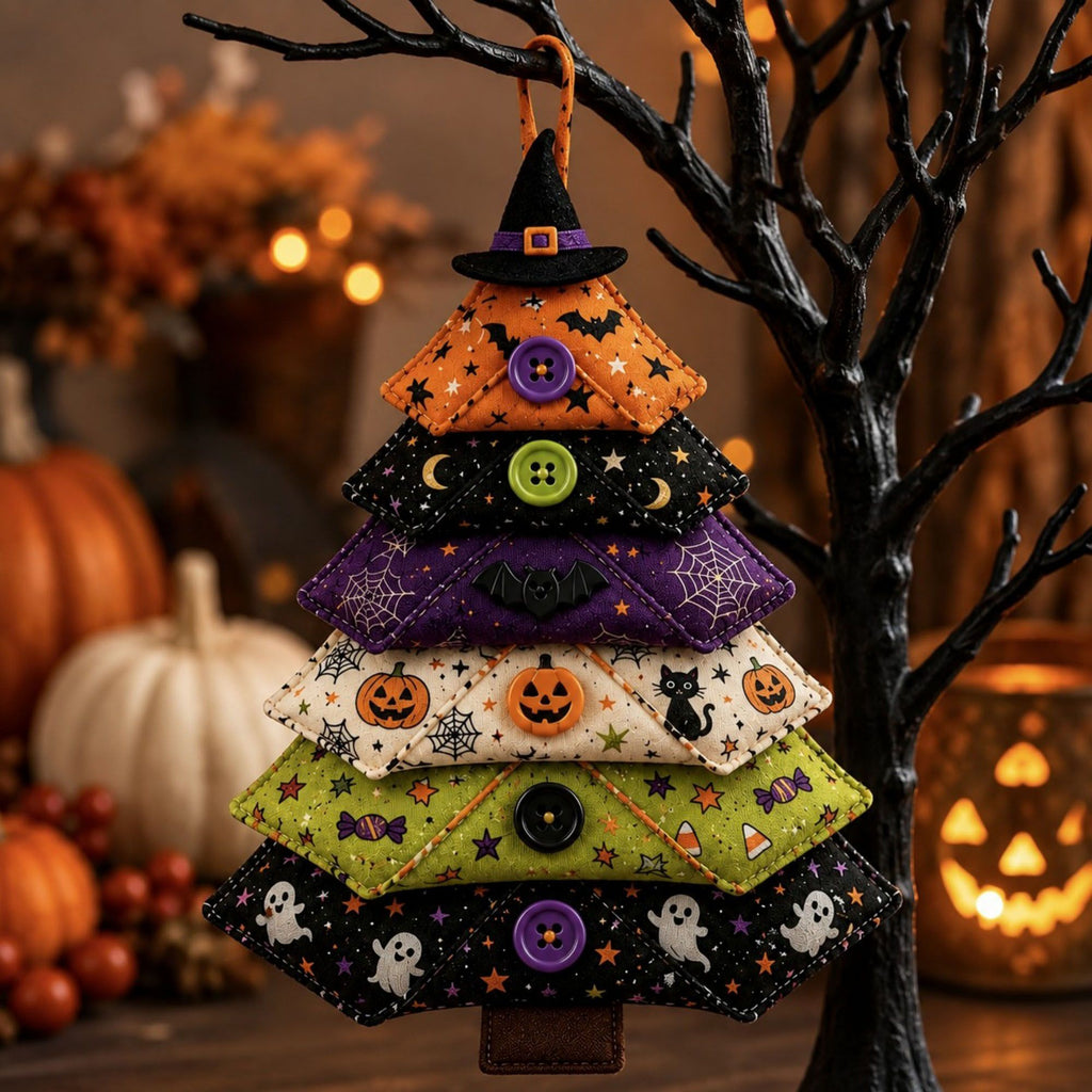 Halloween Layered Fabric Tree Ornament DIY Sewing Kit