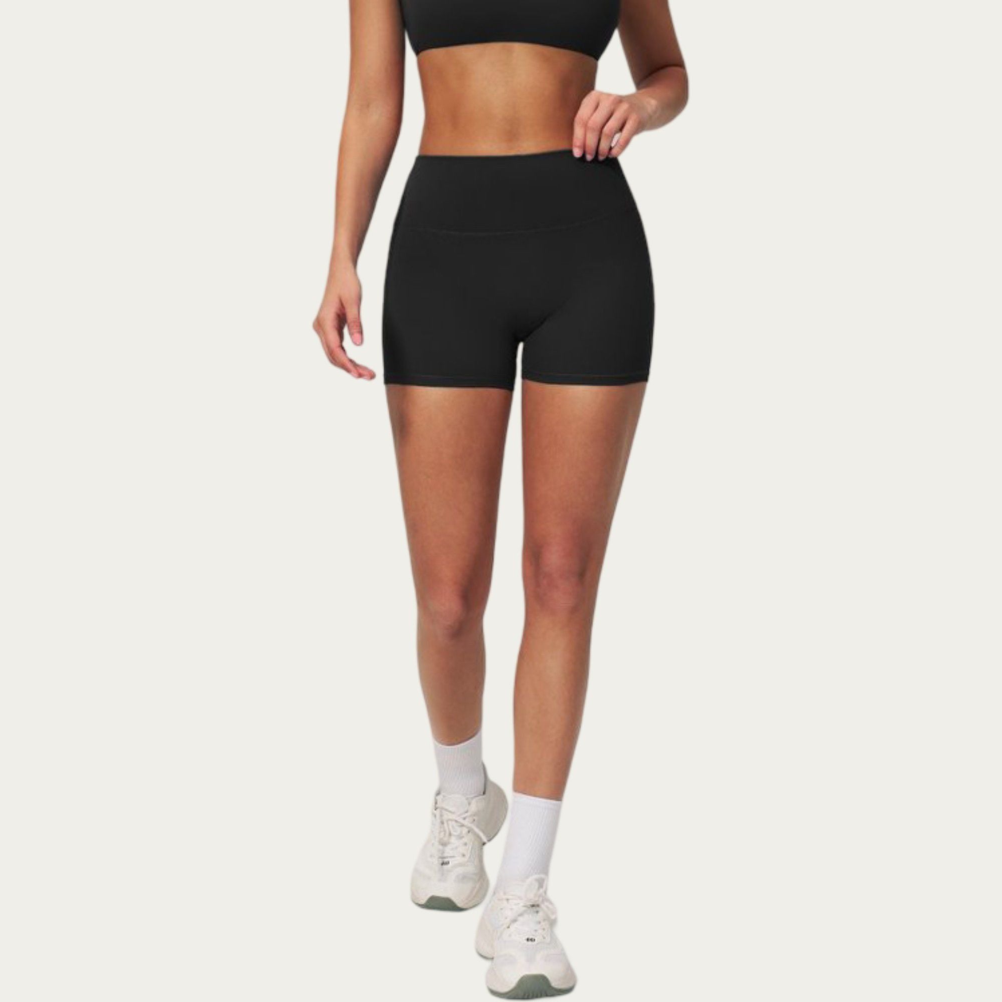 Anna-Kaci Active Women's High Waist Mini Biker Shorts with Smooth Stretch Fabric and Seam Detail