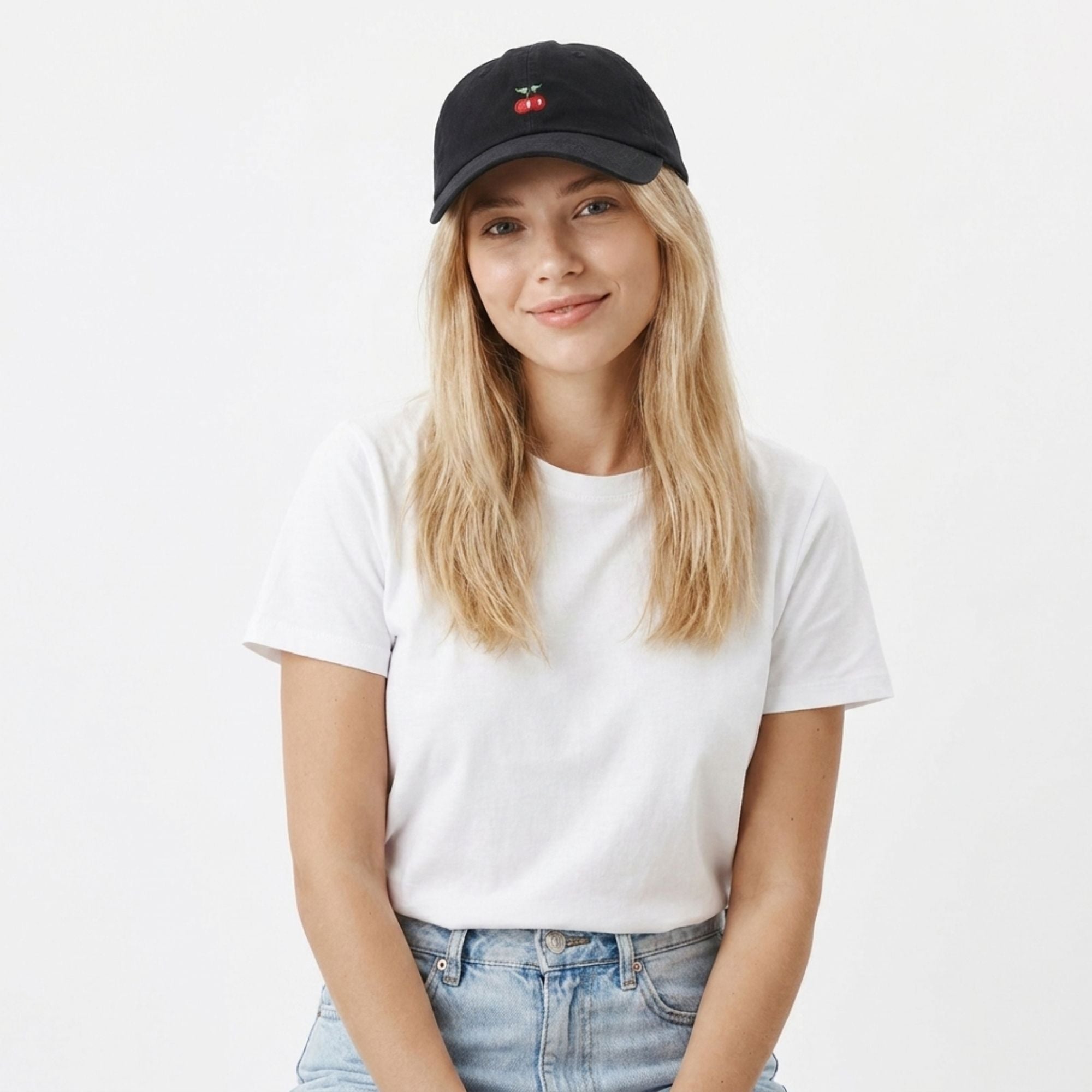 Cherry Embroidered Baseball Cap Adjustable Dad Hat