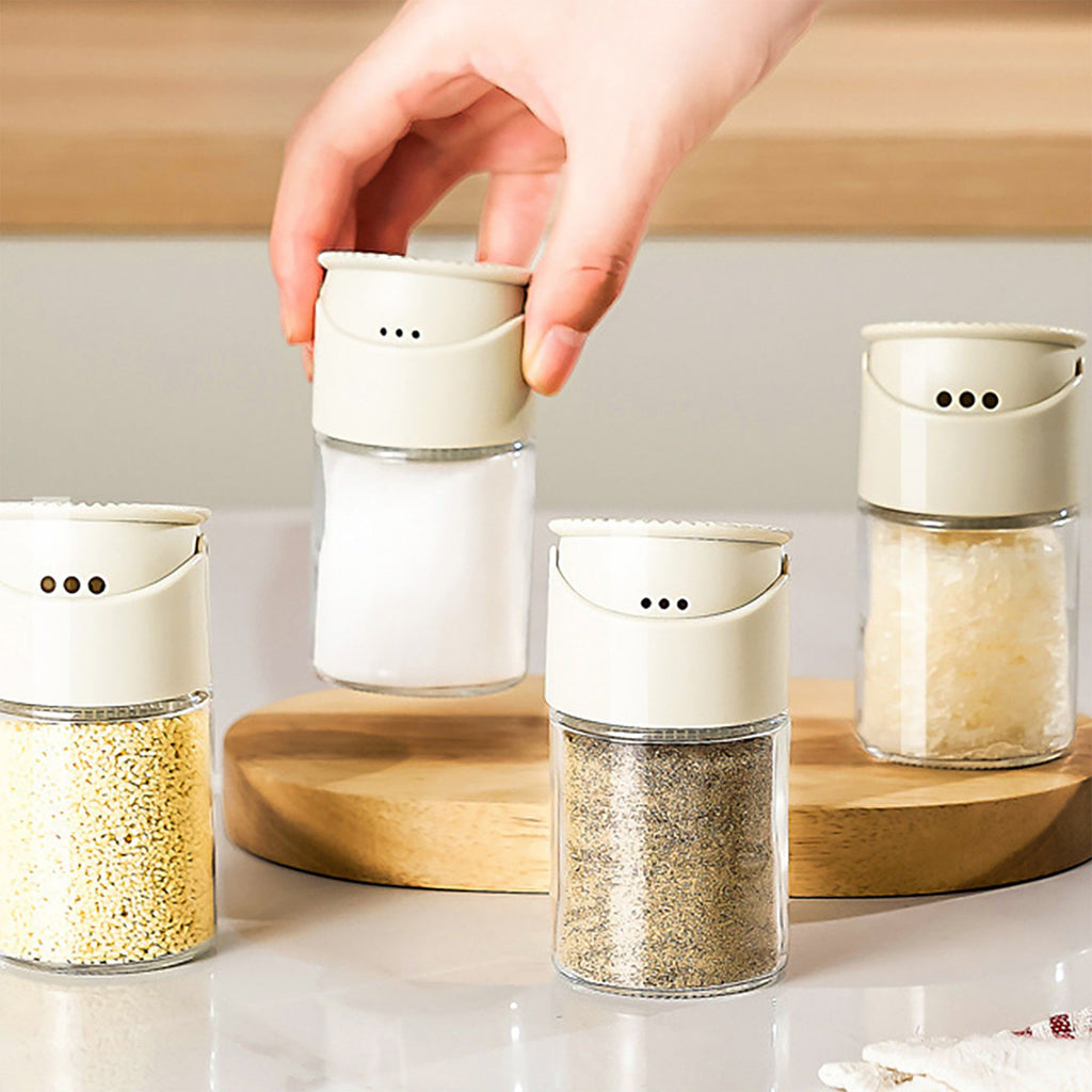 2-Piece Glass Spice Jar Set with Adjustable Shaker Lids