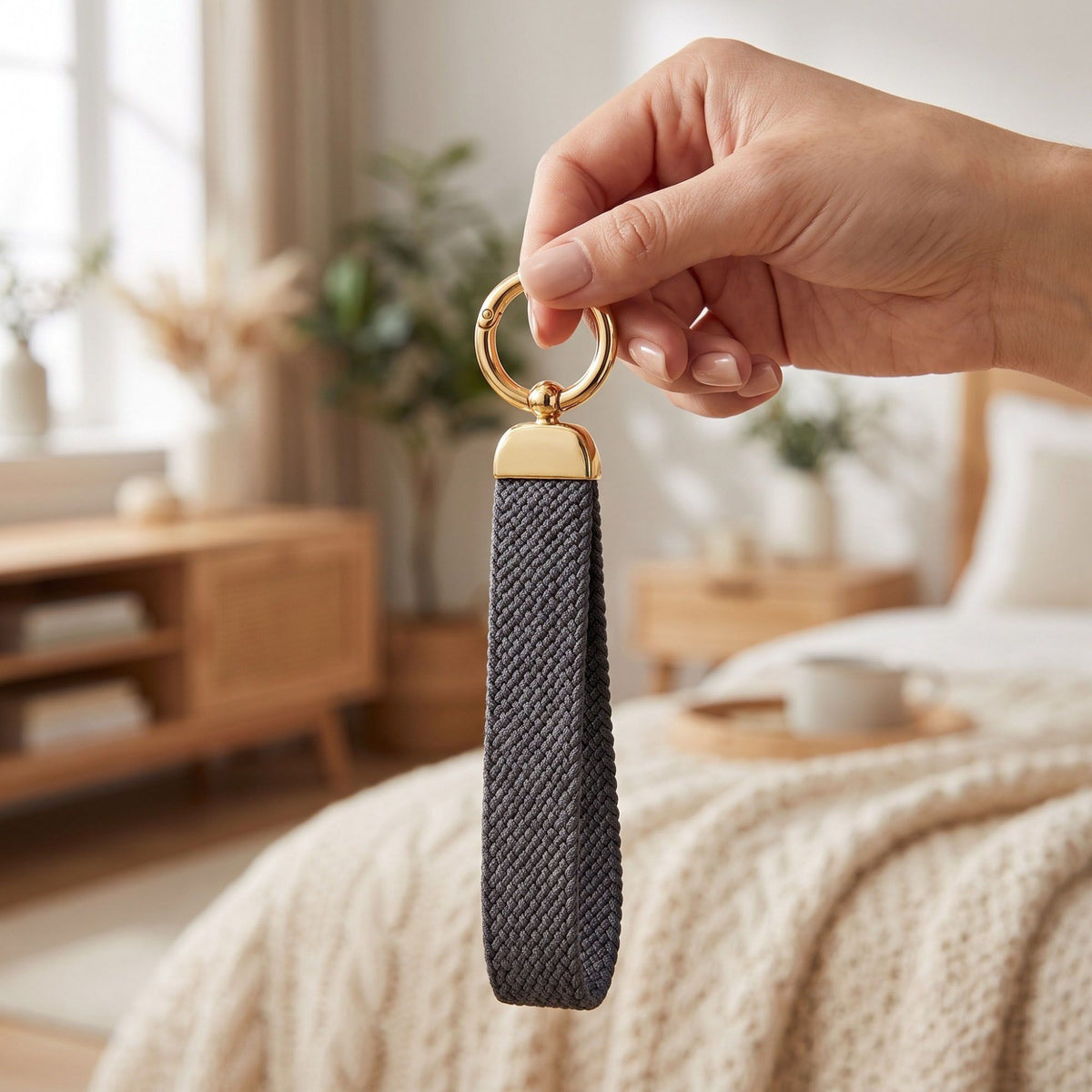 Woven Wristlet Keychain Strap with Hardware Kit