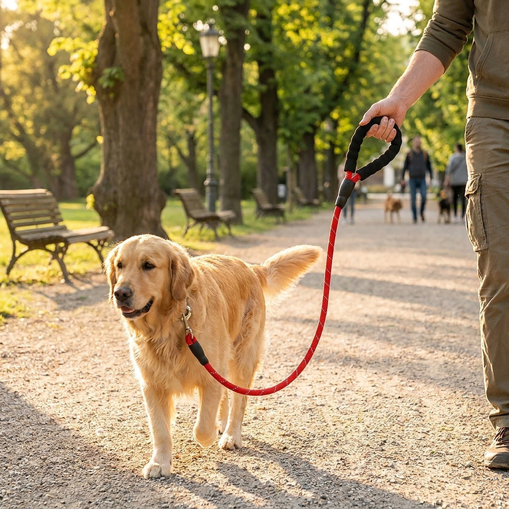 Pet Dog Leash Adjustable Nylon Rope with Comfortable Handle and Metal Clip for Small Medium Dogs