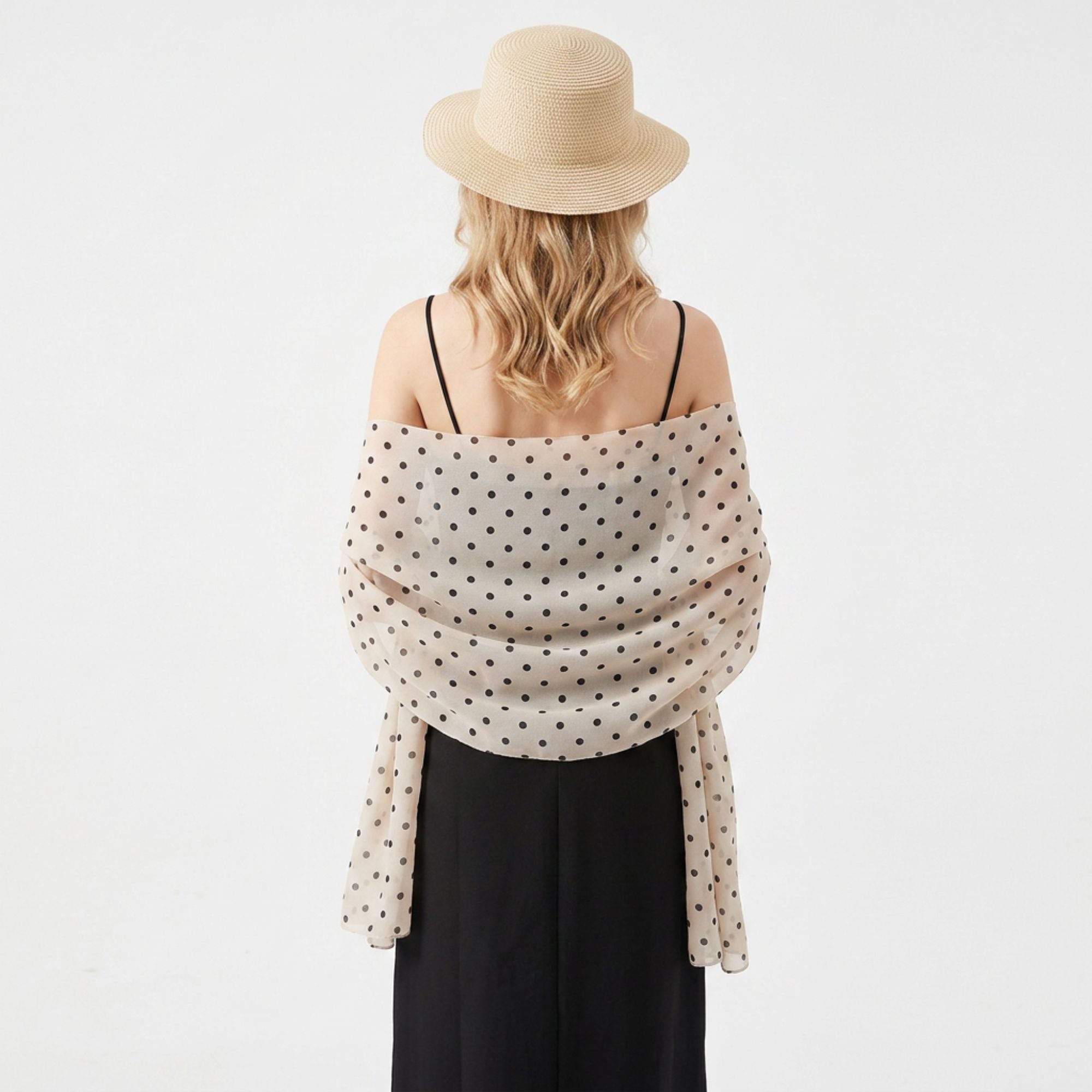 Lightweight Polka Dot Scarf Wrap Shawl for Everyday Outfits 71*27.5 Inches