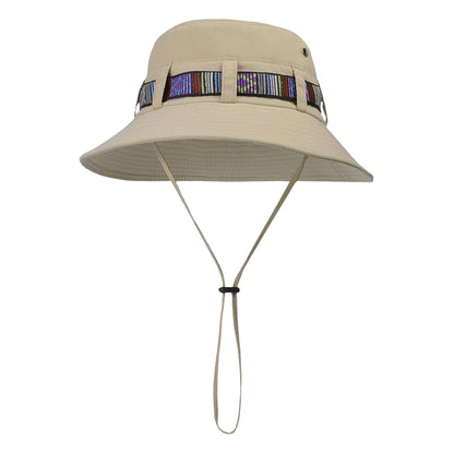 Anna-Kaci Wide Brim Bucket Hat with Colorful Ribbon Trim Breathable Mesh Lining and Adjustable Chin Strap for Outdoor Use