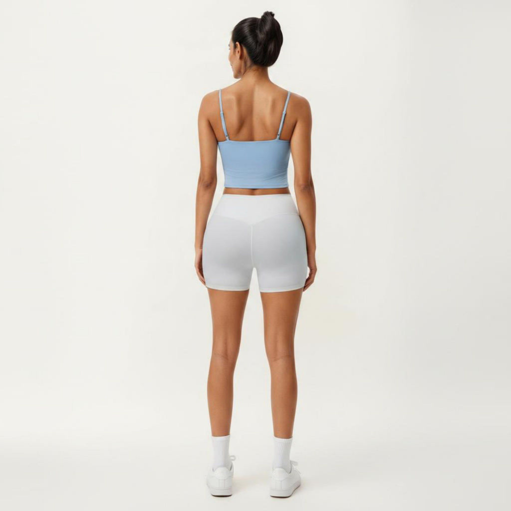 Anna-Kaci Active Women's Longline Cami Sports Bra with Adjustable Straps and Straight Neckline