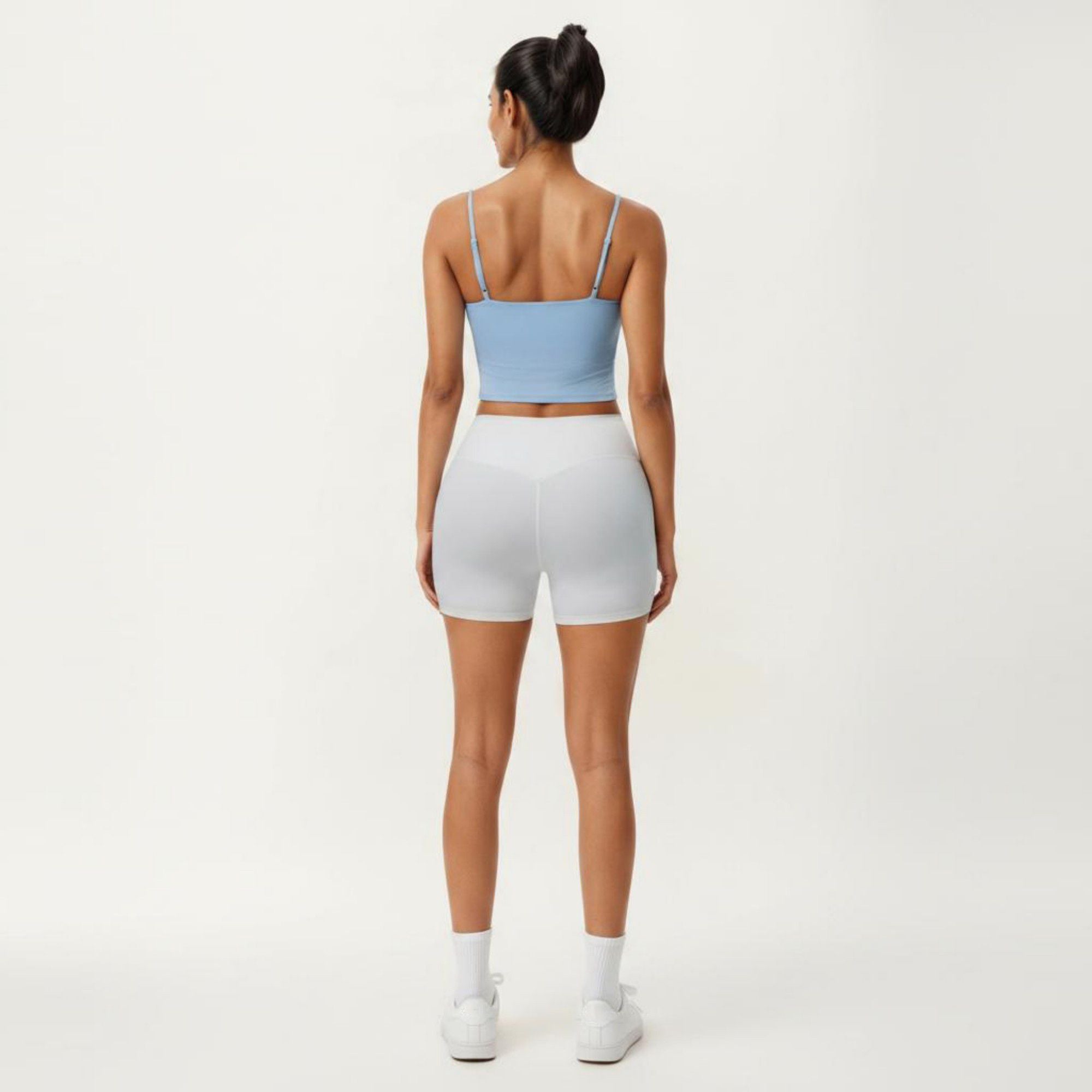 Anna-Kaci Active Women's Longline Cami Sports Bra with Adjustable Straps and Straight Neckline