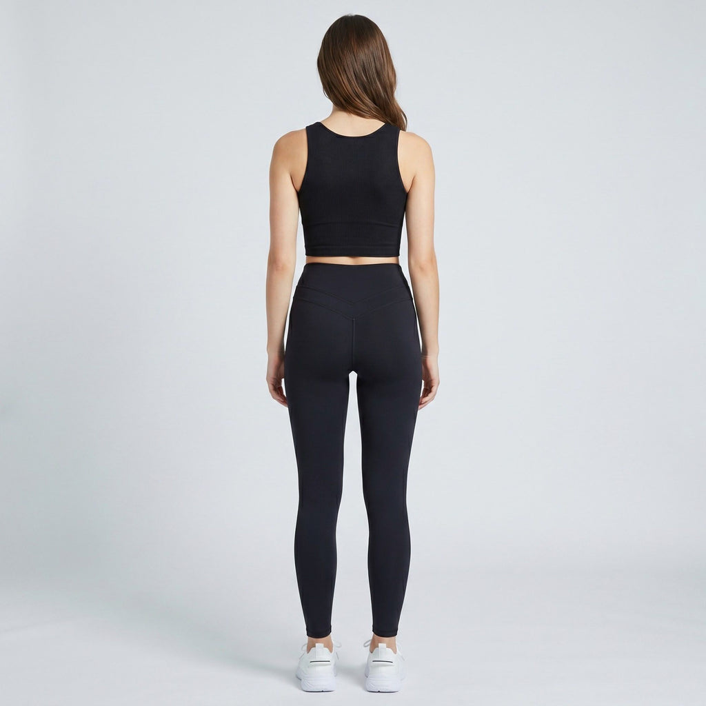Anna-Kaci Women's High Waist Leggings with V Waist Seam and Smooth Stretch Fit