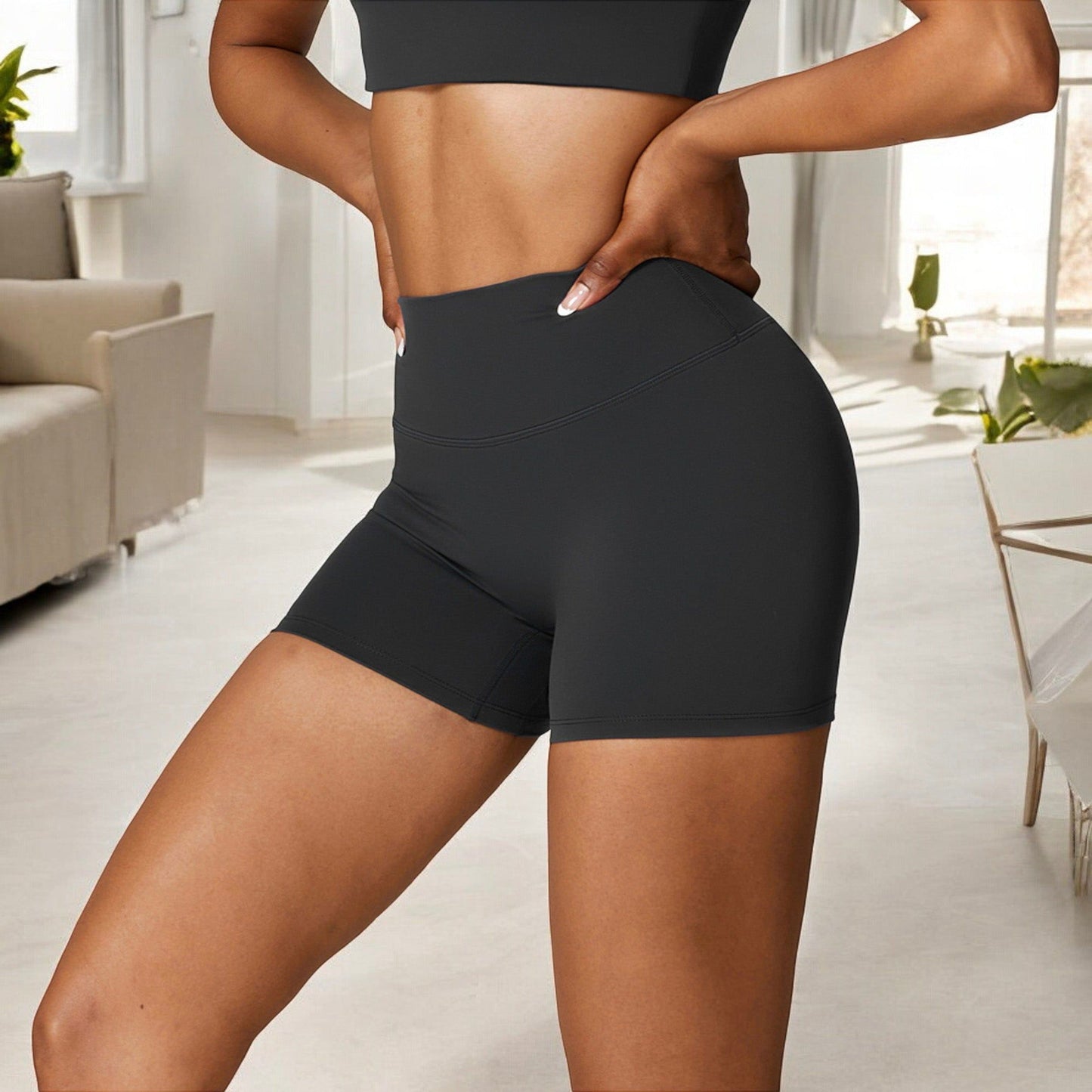 High Waist Athletic Shorts for Yoga and Fitness