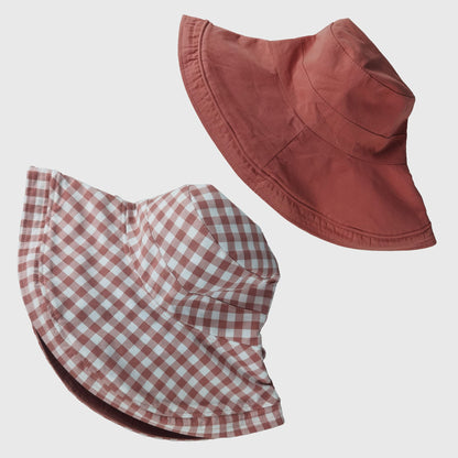 Anna-Kaci Women's Reversible Checkered Bucket Hat with Chin Strap