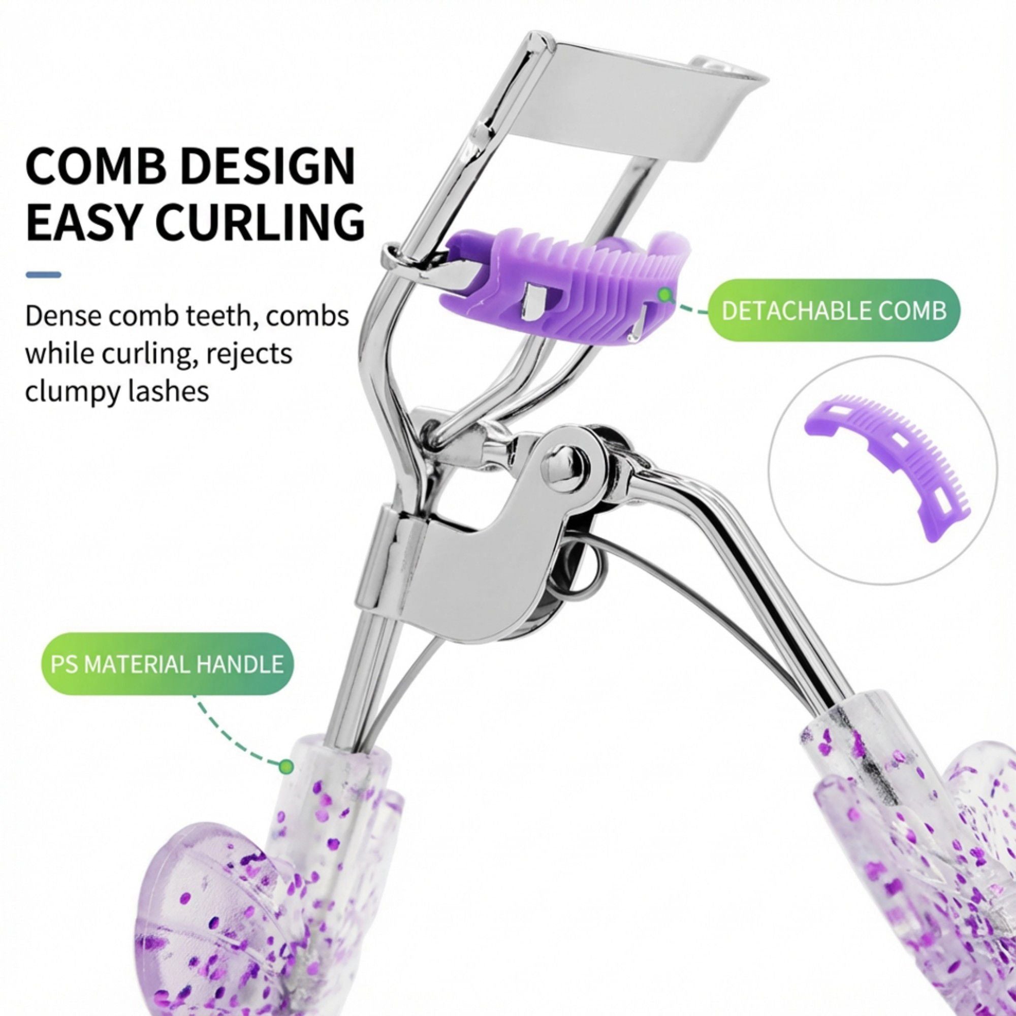 2-Piece Eyelash Curler Set with Butterfly Handle Design for Natural Lash Lift and Eye Makeup Prep