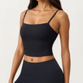 Anna-Kaci Active Women's Longline Cami Sports Bra with Adjustable Straps and Straight Neckline