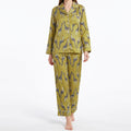 Giraffe Print 2 Piece Pajama Set with Long Sleeve Button Down Top and Pants
