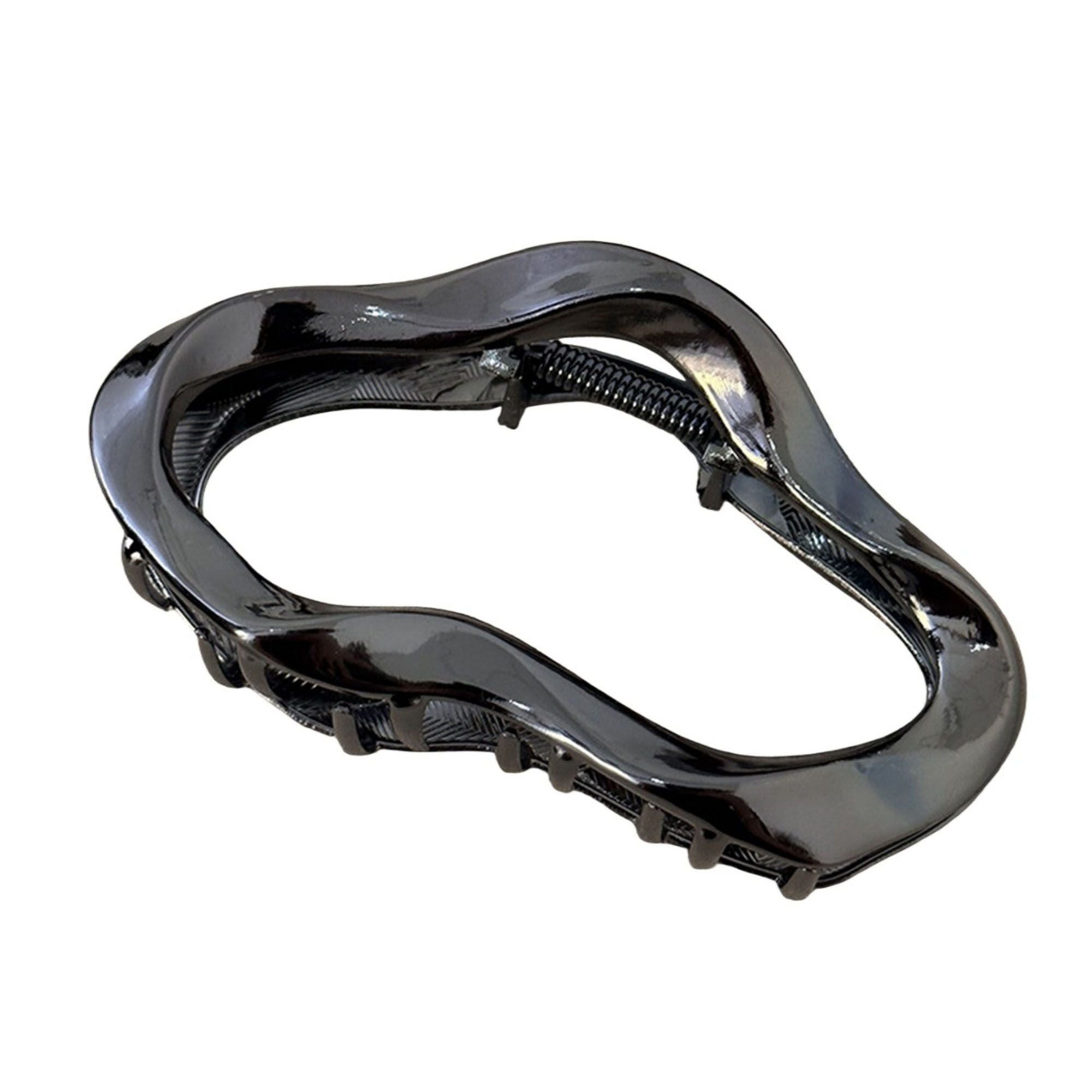 Women's Wavy Metal Hair Claw Clip with Hollow Design and Strong Grip 2.7x4.7in