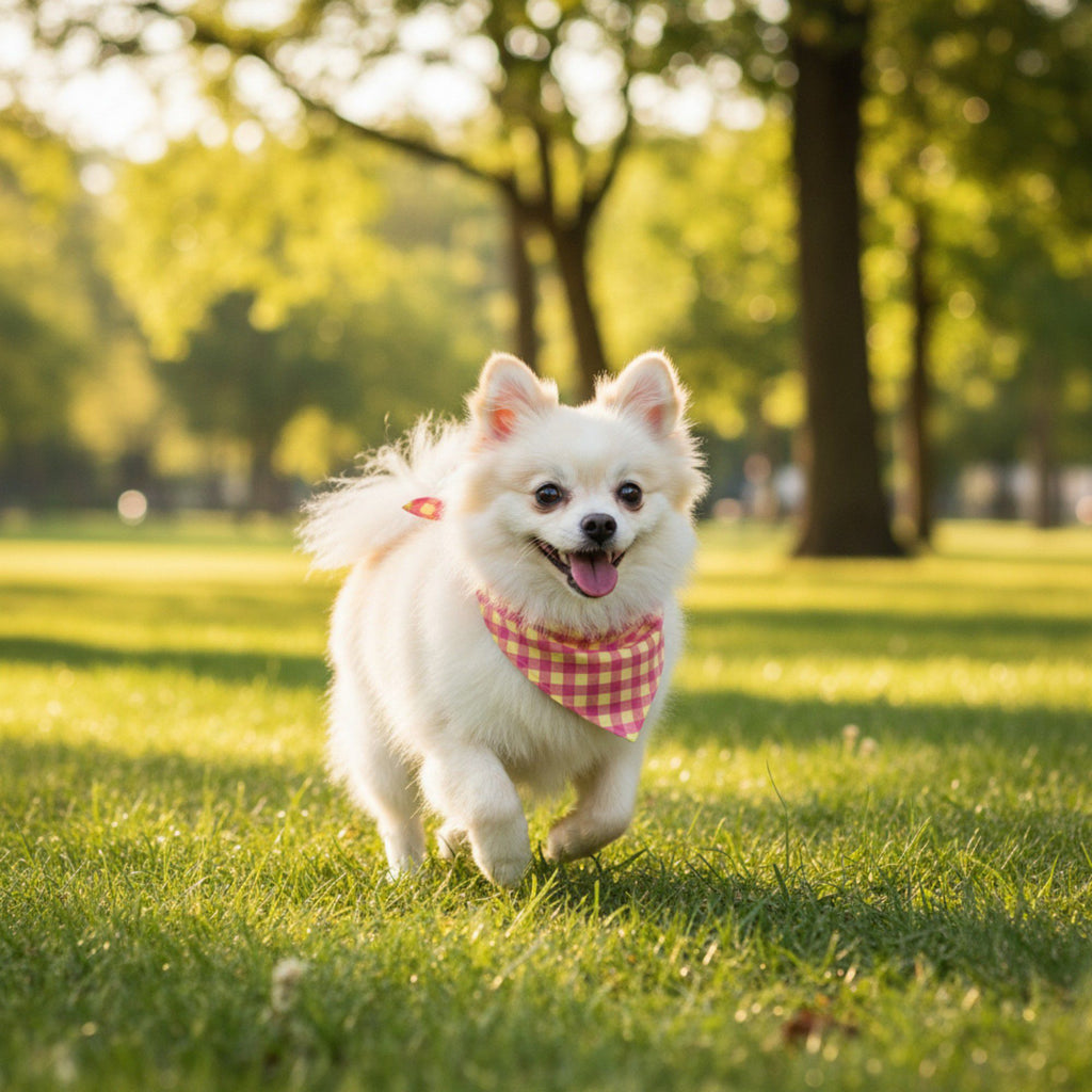 Large Pet Bandana Scarf Pink Gingham Triangle Bib for Dogs and Cats Neckerchief