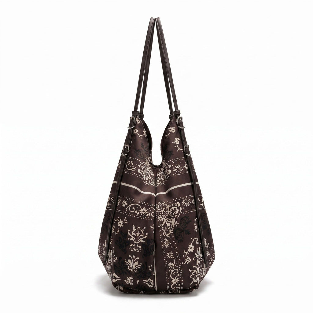 Oversized Bandana Print Hobo Shoulder Bag with Double Handles