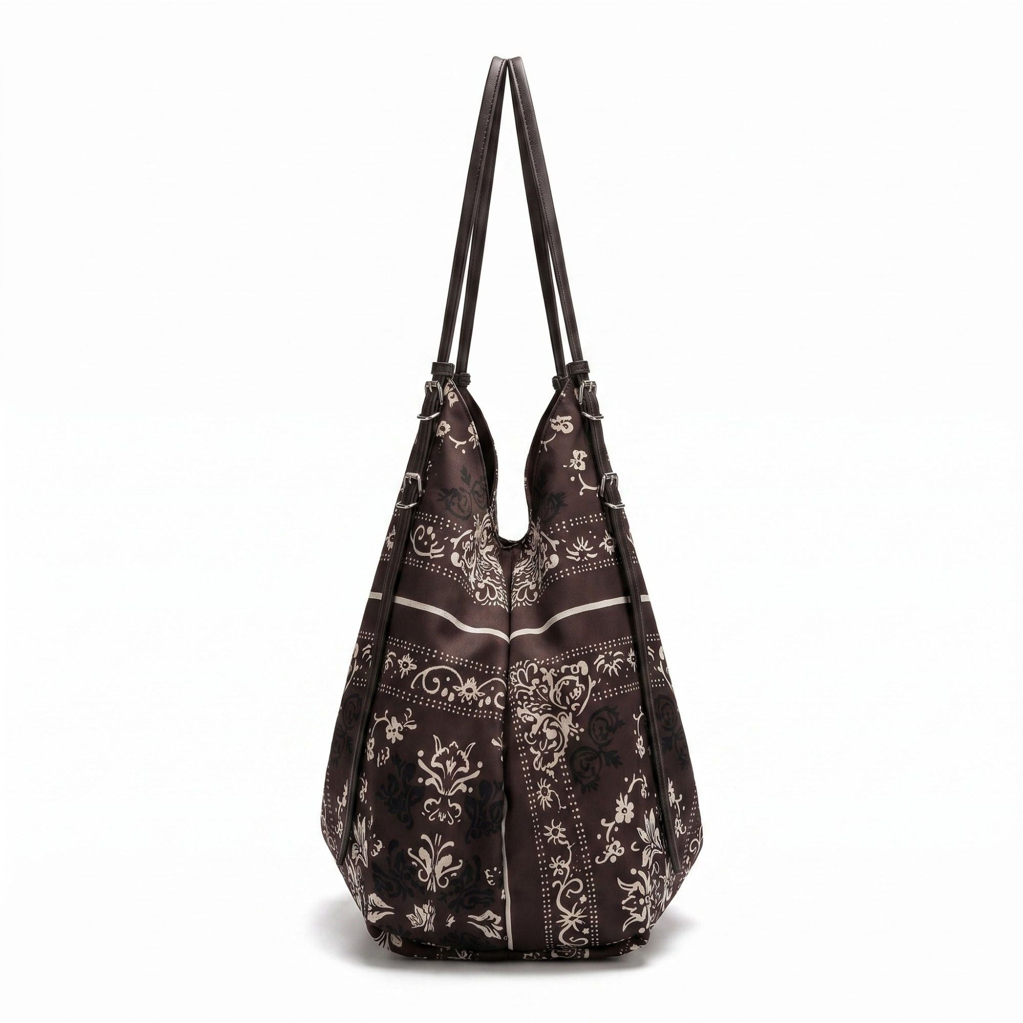 Oversized Bandana Print Hobo Shoulder Bag with Double Handles