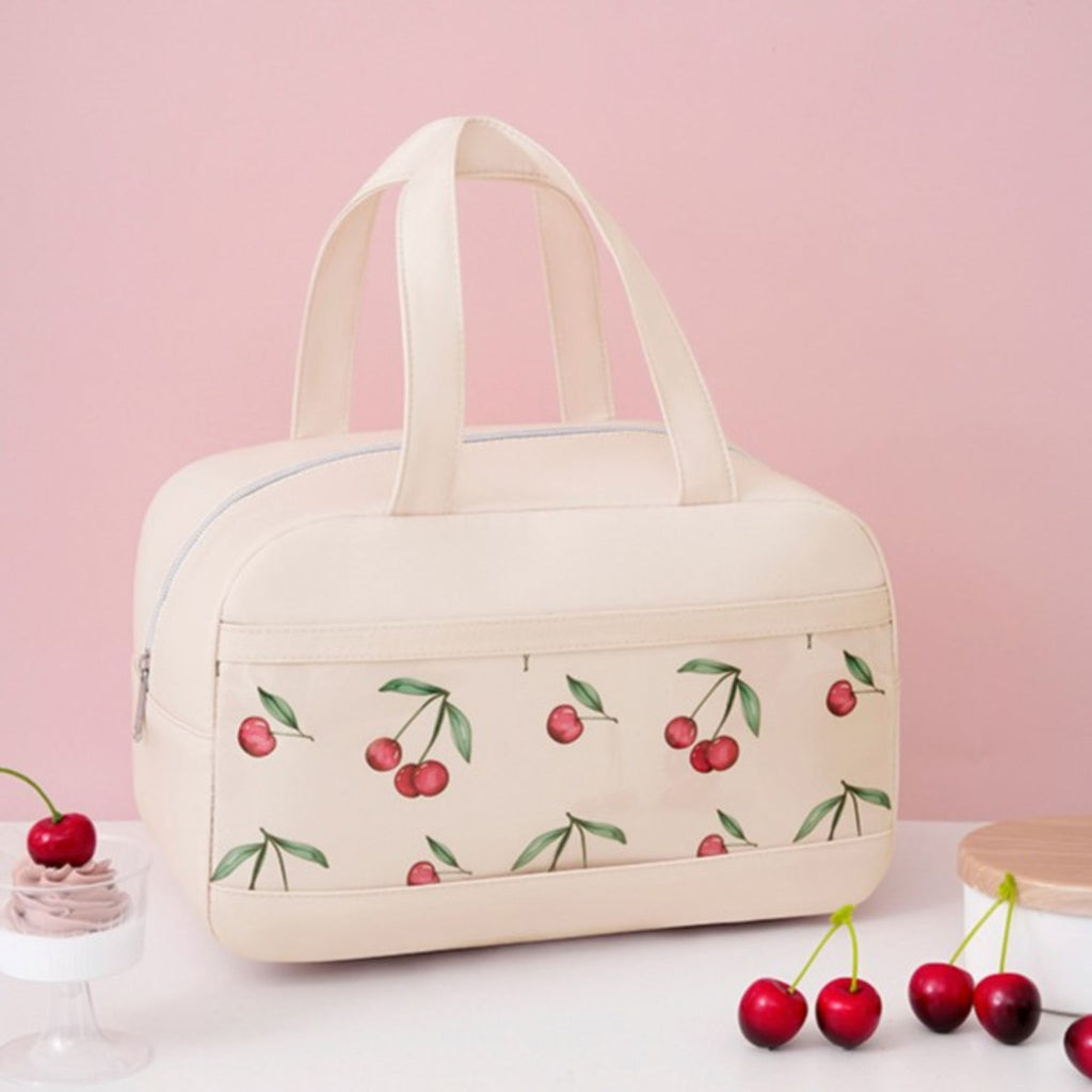 Fruit Print Insulated Lunch Bag Large Capacity Waterproof Lunch Tote for Work School