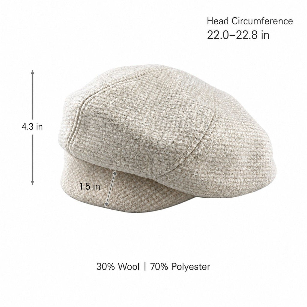 Wool Blend Houndstooth Beret Hat Vintage Painter Cap for Fall Winter