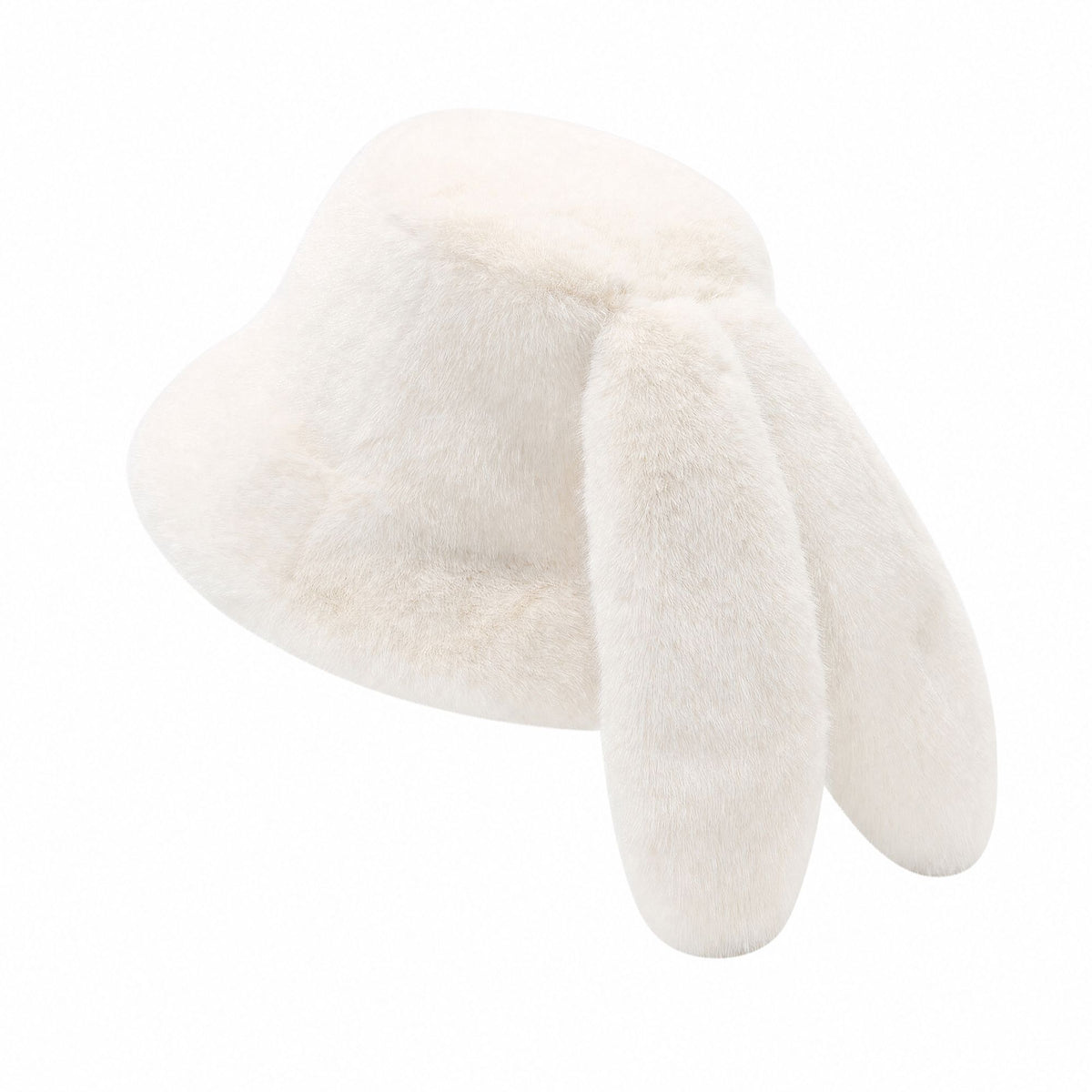 Plush Bunny Ear Bucket Hat Soft Winter Cold Weather Fashion Hat