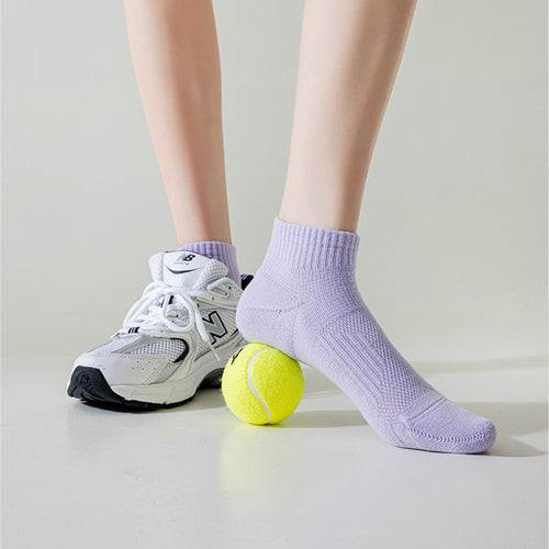 Anna-Kaci 3 Pairs Women's Ankle Athletic Socks Soft Cotton Cushioned Breathable Design with Ribbed Cuffs for Active Casual Wear