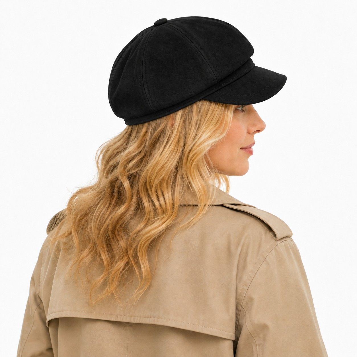 Textured Newsboy Cap Soft Baker Boy Hat Vintage Rounded Crown Casual Style