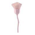 Flower-Shaped Face Powder Brush with Soft Synthetic Bristles and Curved Stem Handle