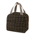 Reusable Lunch Bag Large Capacity Zipper Tote with Striped Handles
