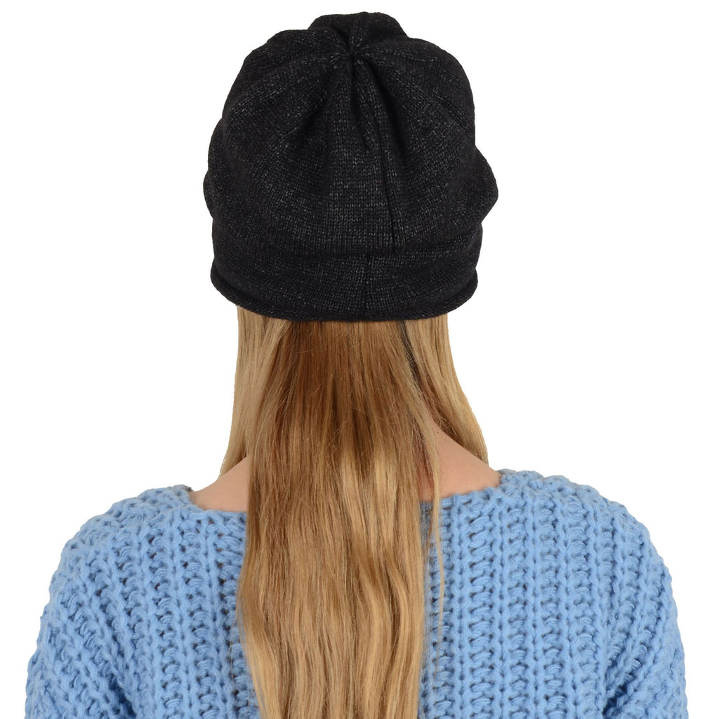 Alilang Comfy Warm Winter Knit Slouchy Beanie Hat Double Color Roll Up Edge Ski Cap for Women Men