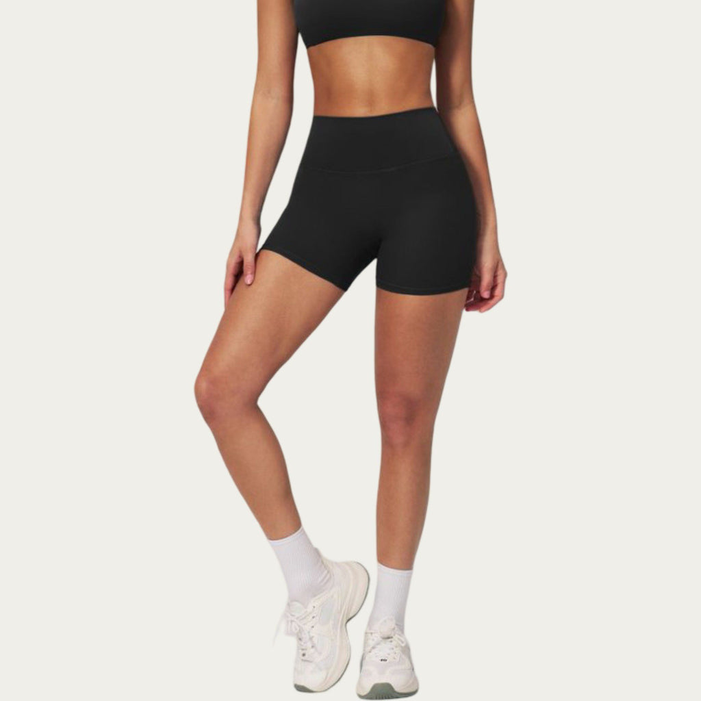 Anna-Kaci Active Women's High Waist Mini Biker Shorts with Smooth Stretch Fabric and Seam Detail